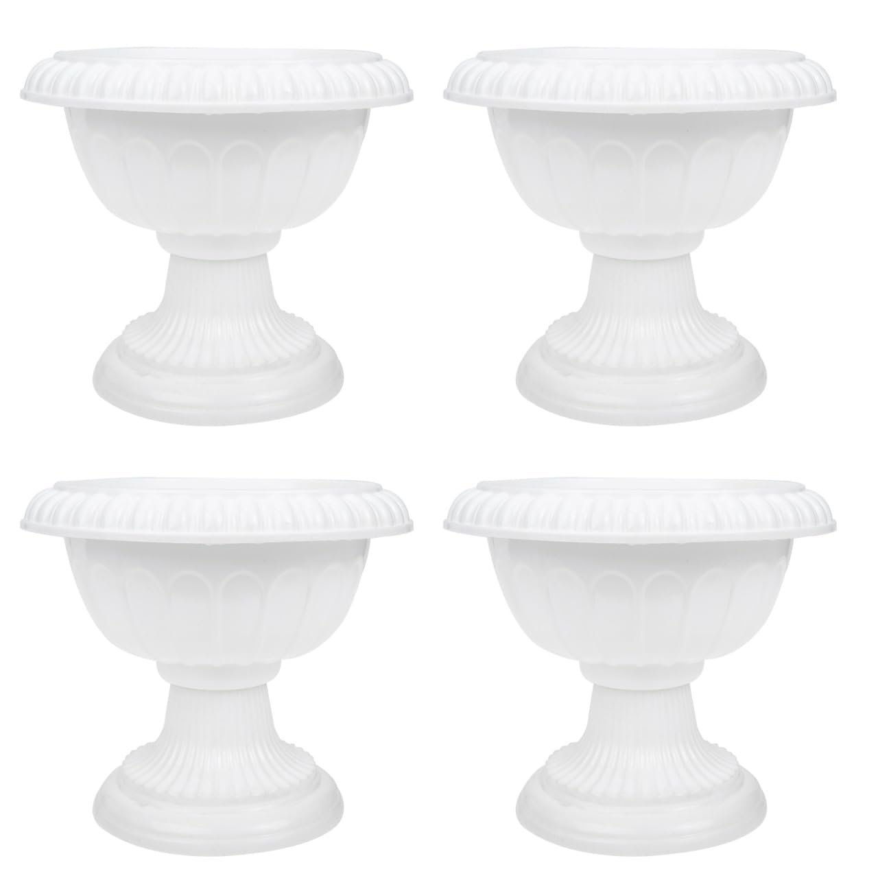 BESPORTBLE Roman Flower Pot: Decorative Plastic Flower Pots Roman Plant Containers Small White Urn Planters for Wedding Centerpiece Home Balcony Decor, 6.24 * 5.5inch