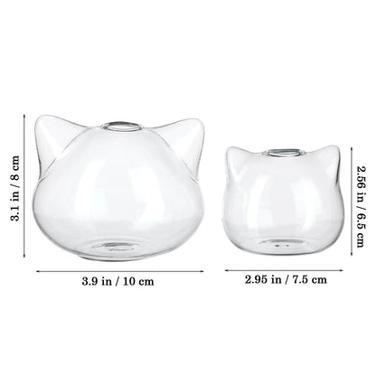 BESPORTBLE 2pcs Cat Shaped Hydroponic Glass Vases for Plants, Small Decorative Terrarium Vase Set, Portable Home Décor Flower Containers