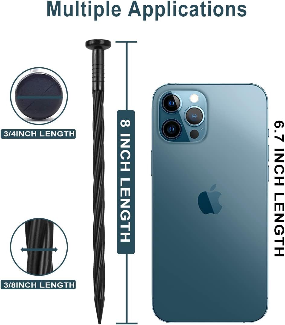 70 Count 8-Inch Plastic Landscape Edging Spikes Landscape Anchoring Nail Spiral Landscape Stake for Paver Edging, Artificial Turf，Weed Barrier, Landscape Edging, Grass Pathway,and More