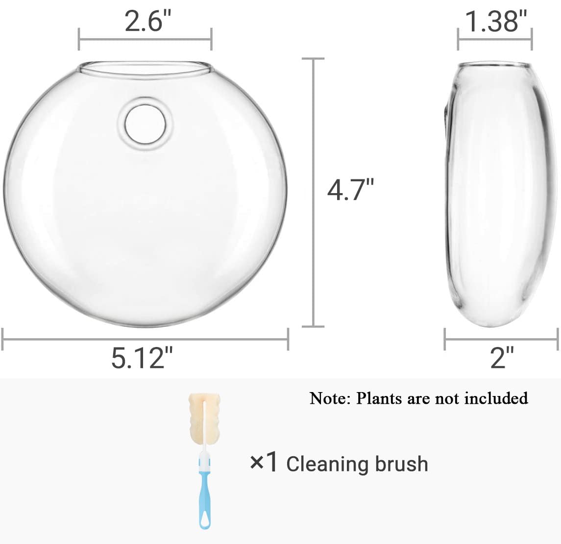 Mkono Wall Hanging Planter Propagation Station Glass Flower Vase for Hydroponics Plants, Bathroom, Home Office Living Room Decor Gift, Oblate Set of 4(Plants not Included)