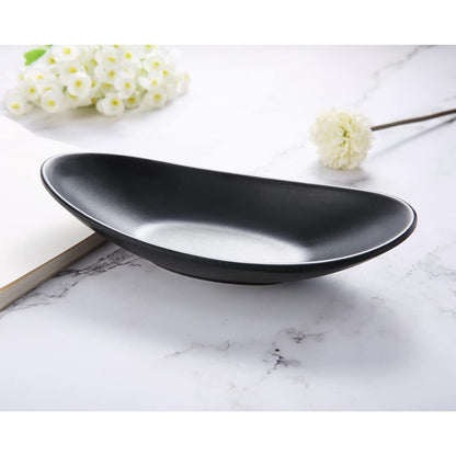Black Ring Dish Centerpiece Jewelry Tray Key Tray Organizer for entryway, Dresser Decor Key Dish Jewelry Bowl Decorative Dish (Big Oval)