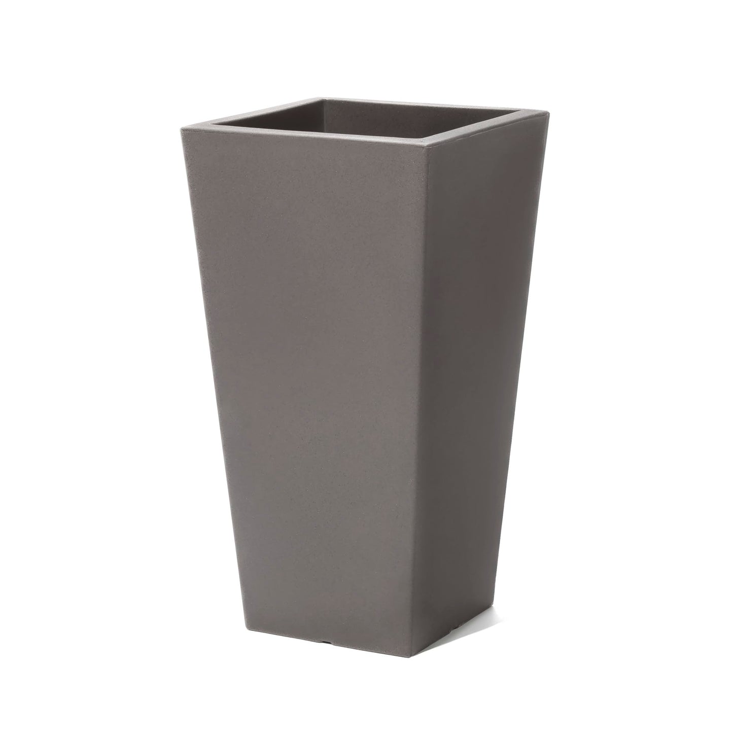 Step2 Tremont Tall Square Tapered Planter, 28", Indoor/Outdoor Plants, Efficient Drainage, Durable Resin, Dark Cedar