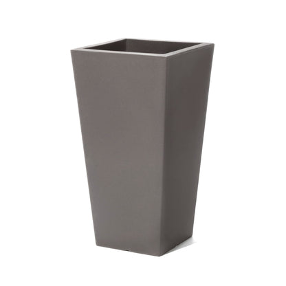 Step2 Tremont Tall Square Tapered Planter, 28", Indoor/Outdoor Plants, Efficient Drainage, Durable Resin, Dark Cedar