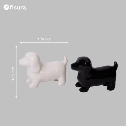 Fisura - Dogs Salt and Pepper Shakers Set – Ceramic Salt & Pepper Shakers for Kitchen or Dining Table, Cute Decorative Dog Design, 3.9 x 2.8 in