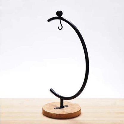 YY YEARCHY Large Ornament Display Stand for Hanging Glass Terrarium with Wood Base Creative Decoration for Home Garden Wedding Party Festival (G Shaped-Black)