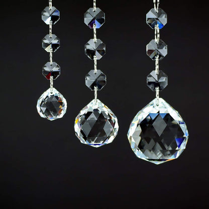 Yesland 20 Pcs Crystal Glass Ball, 30mm Pendants Balls & Chandelier Prisms, Clear Faceted Hanging Crystals for Wedding Home and DIY Craft Jewelry Decoration