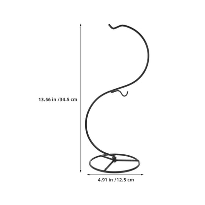 TOYANDONA 2pcs Small Iron Micro Landscape Bottle Hanger Stand, Black S-shaped Desktop Plant Display Hook for Indoor Terrarium and Hanging Glass Globe Decoration