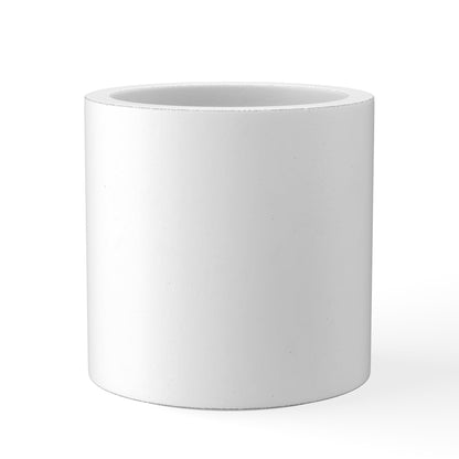 Kante 12.6" Dia Round Concrete Planter, Modern Style Large Cylindrical Plant Pot with Drainage Hole and Rubber Plug for Indoor Outdoor Patio, Pure White