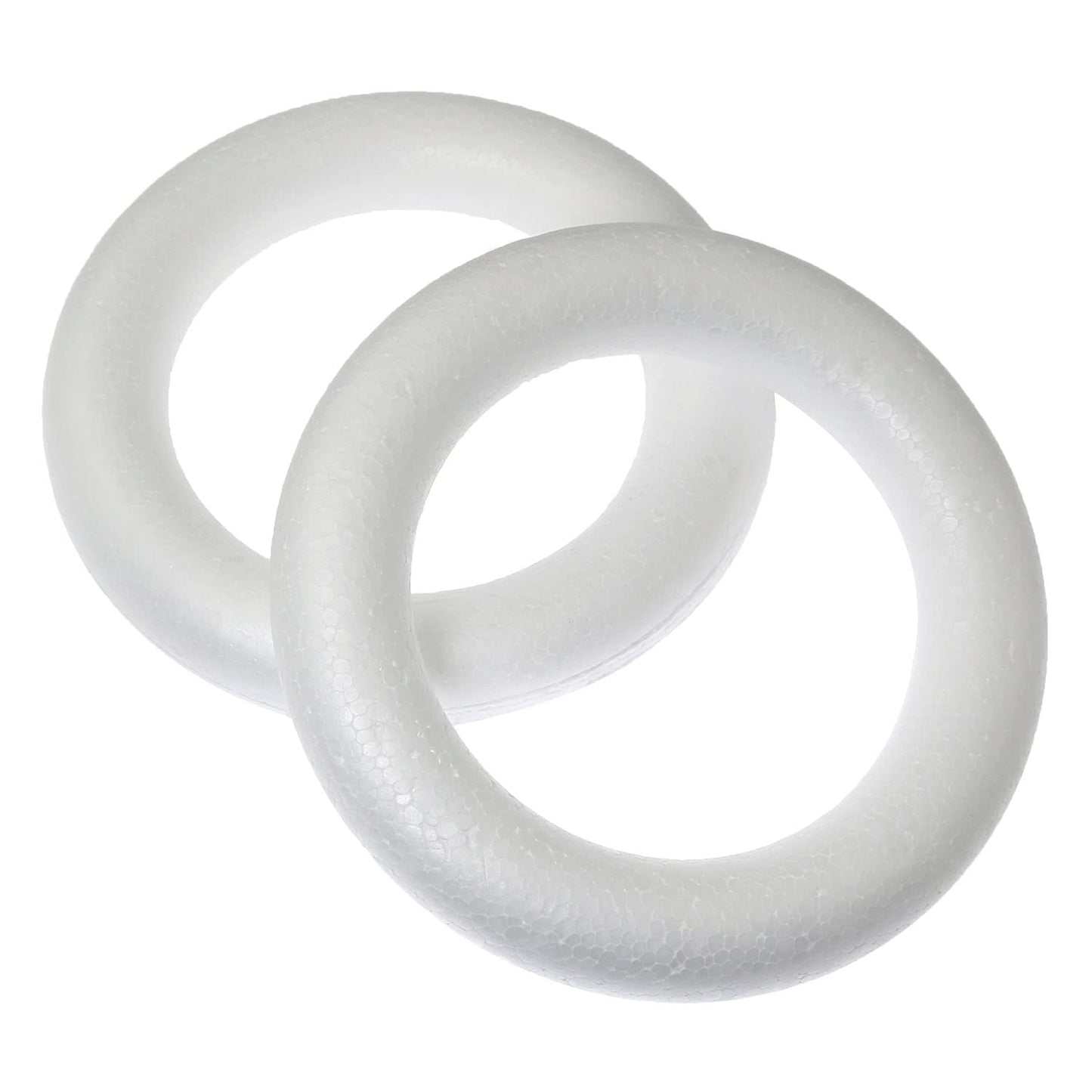 RLECS 4pcs 6.7 Inch Foam Wreath Forms for Crafts White Circles for Christmas Decorations Wreath Shaped Foam Ring
