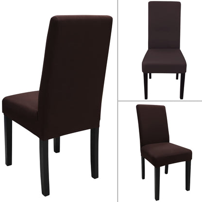Keyroal Dining Room Chair Covers Set of 4, Stretch Solid Color Parsons Chair Slipcovers Spandex Removable Washable Kitchen Chair Protector Cover for Dining Room, Hotel, Ceremony(Coffee)