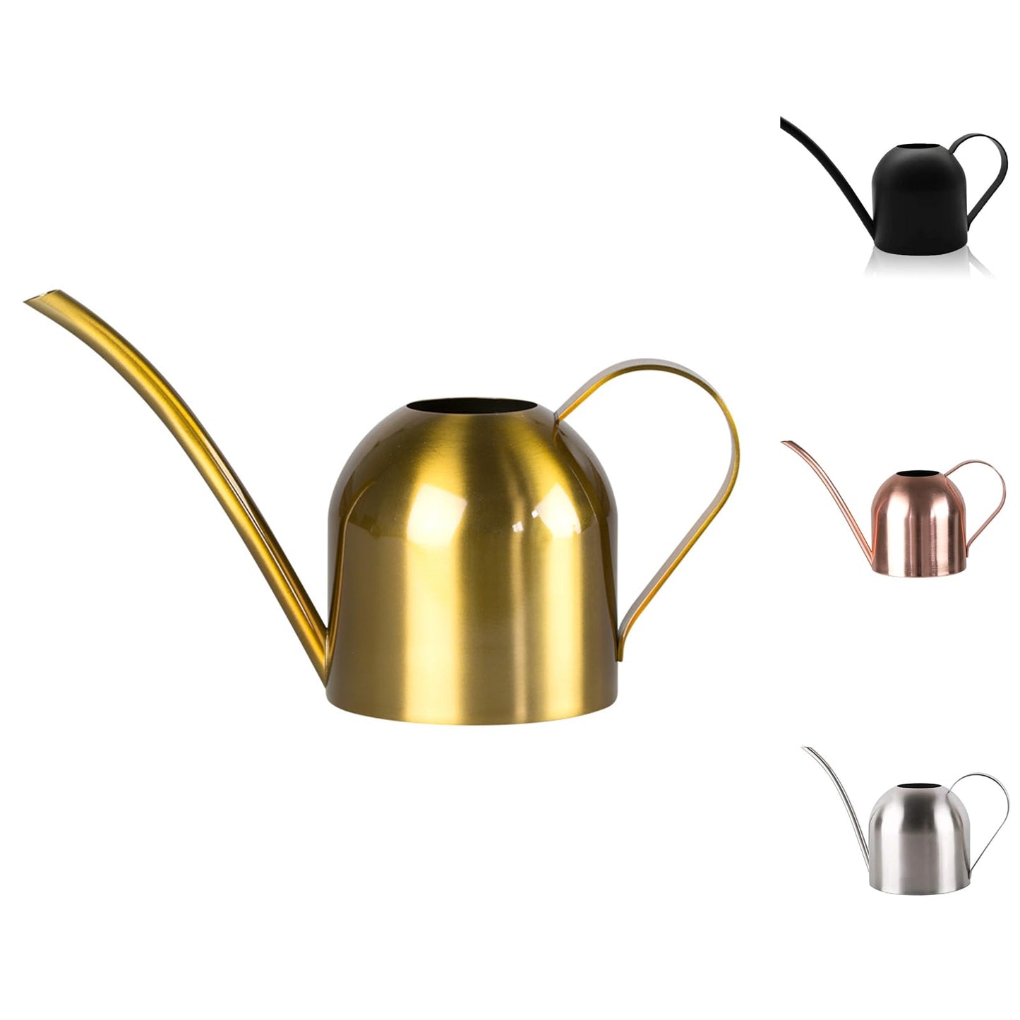 YISSSN Small Watering Can for Indoor Plants, 15oz/450ml Stainless Steel Long Spout Watering Can for Succulents, Herbs (Gold)