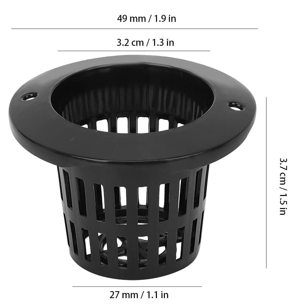 Cyrank Net Pots for Hydroponics, 50PCS Net Pots Hydroponic Cups Slotted Mesh Net Pots Small Hydroponic Cups with Thin Lip and Slotted Sides Garden Slotted Mesh Net Cups Mesh Pot Cups(Black)