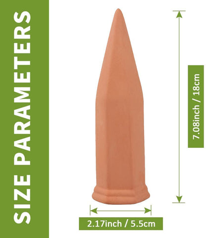 Tcamp 10 Pack Terracotta Watering Spikes, Plant Watering Devices Wine Bottle Automatic Plant Self Watering Spikes for Vacations, Self-Watering Stakes for Indoor Outdoor Plants