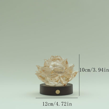 YeseeYe Lotus Statue with Light - Lotus Lamp Nightlight Tabletop Home Decoration Figurine for Living Room Office Shelves Coffee Table Desk Decor Sculpture
