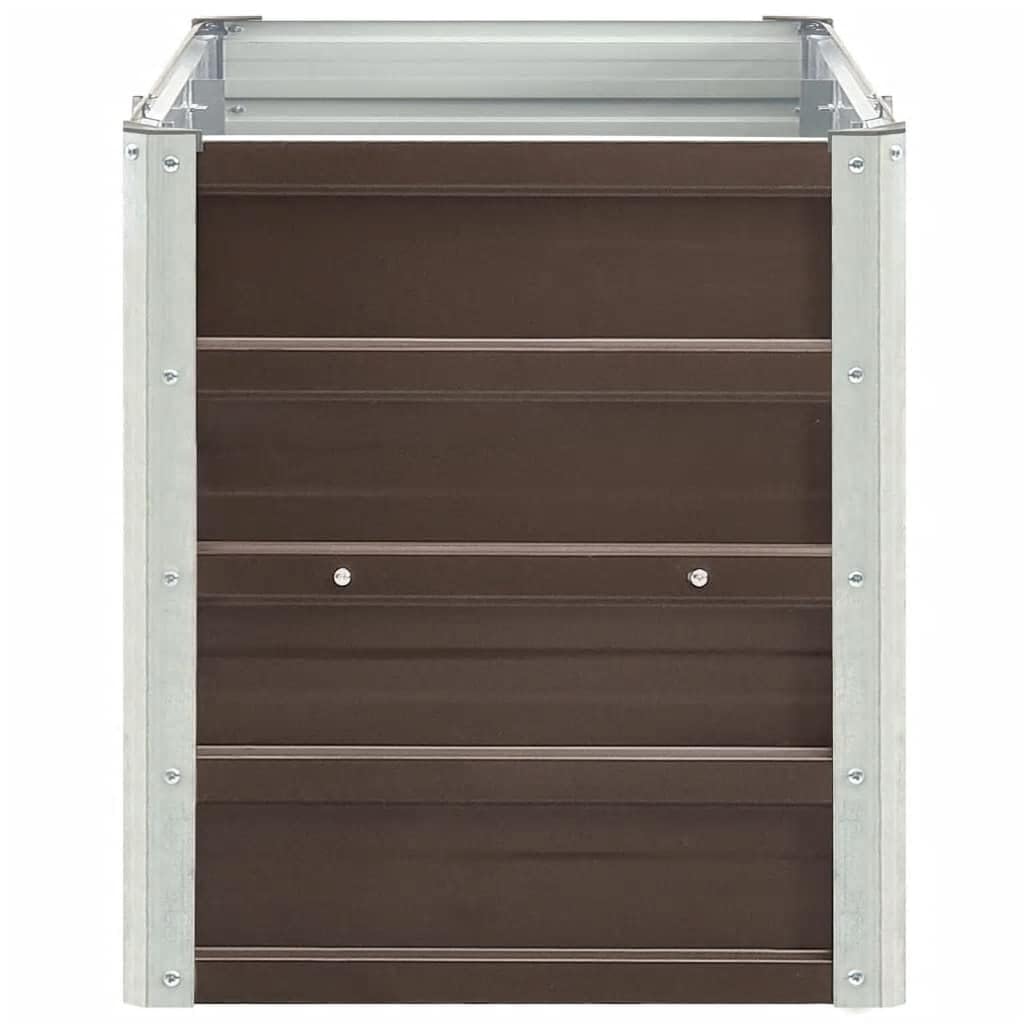 SKM Large Galvanized Steel Raised Garden Bed Brown 94.5x15.7x17.7 in,Brown (Weight 15.39KG)