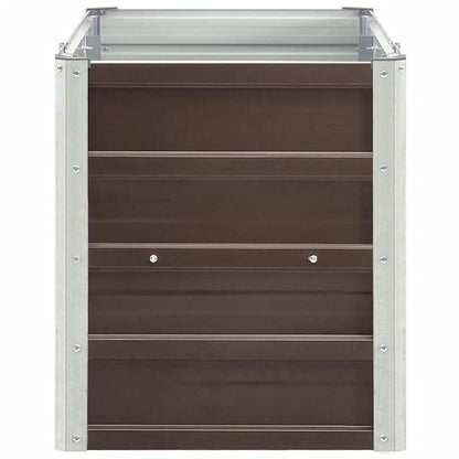 SKM Large Galvanized Steel Raised Garden Bed Brown 94.5x15.7x17.7 in,Brown (Weight 15.39KG)