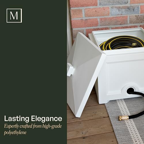Mayne Inc 5858-W Fairfield Garden Hose White Storage Bin