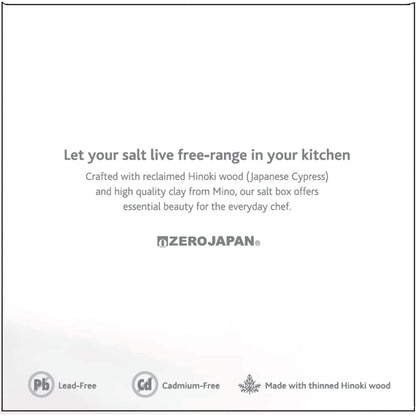 ZERO JAPAN Bee House Premium Salt Box with Hinoki Lid - Container for Sea Salt and Spices - Elegant Cellar for Kitchen Countertop - Banana Yellow, 16 oz