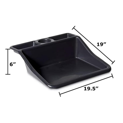 Garden Compact Tidy Tray – Black, 19" L x 19.5" W x 6" H – Sturdy One-Piece Potting Tray, Indoor/Outdoor Gardening, Recycled Plastic, Lightweight, Versatile Use