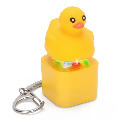 Netholid Quacking Duck Croaking Frog Meowing Cat Keyboard Fidget Toys for Adults Clicker Keychain with Sound LED Light and Charging Port for Autism Stress Relief Anxiety (Duck, 1)
