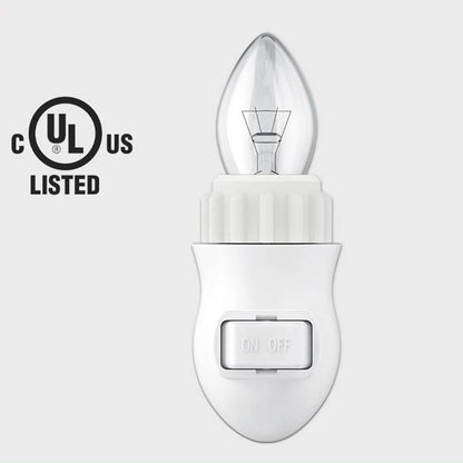 JNXQWE Plug in Night Light Module,Night Light Plug with ON/Off Switch,E12 Base Socket Night Light for Himalayan Crystal Salt Night Light,Wall Light(with Waterproof Gear)