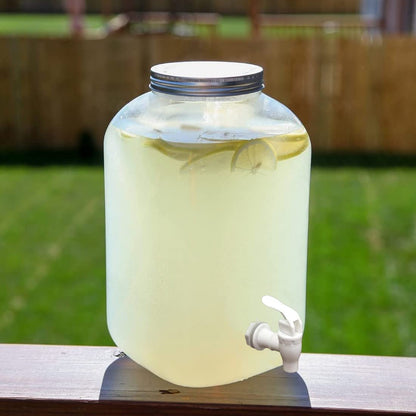 Lily's Home Plastic Beverage Dispenser with Spigot - 2 Gallon Drink Holder for Water, Juice, Tea - Ideal for Parties, Lemonade Stands, & Events