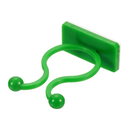uxcell 100Pcs Plant Climbing Wall Fixture Clips, Plant Fixer Self-Adhesive Hooks Wire Fixing Supporting for Indoor Outdoor Decoration and Cable Wire Fixing (Green, 16.2mm/0.64")