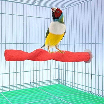 Bird Perch Grinding Stick 8.7 Wood Sand Blasted Trimmer Cage Perch for Bird Cage Accessories for Small Birds Parakeets Budgies Cockatiels Lovebirds Conures