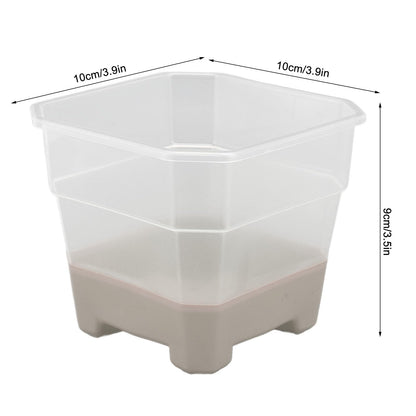 KELFEEAO 20PCS Clear Nursery Pots, 4in Plastic Silicone Seedling Plant Pot with Drainage Holes Square Flower Plant Seed Pot for Vegetables, Indoor Outdoor Use (Gray)