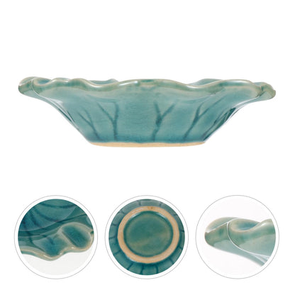Ceramic Wax Melt Warmer Dish Replacement, Lotus Aromatherapy Oil Burner Plate, Fragrance Heating Tray for Electric Diffuser Lamp & Candle Tart Melter Blue