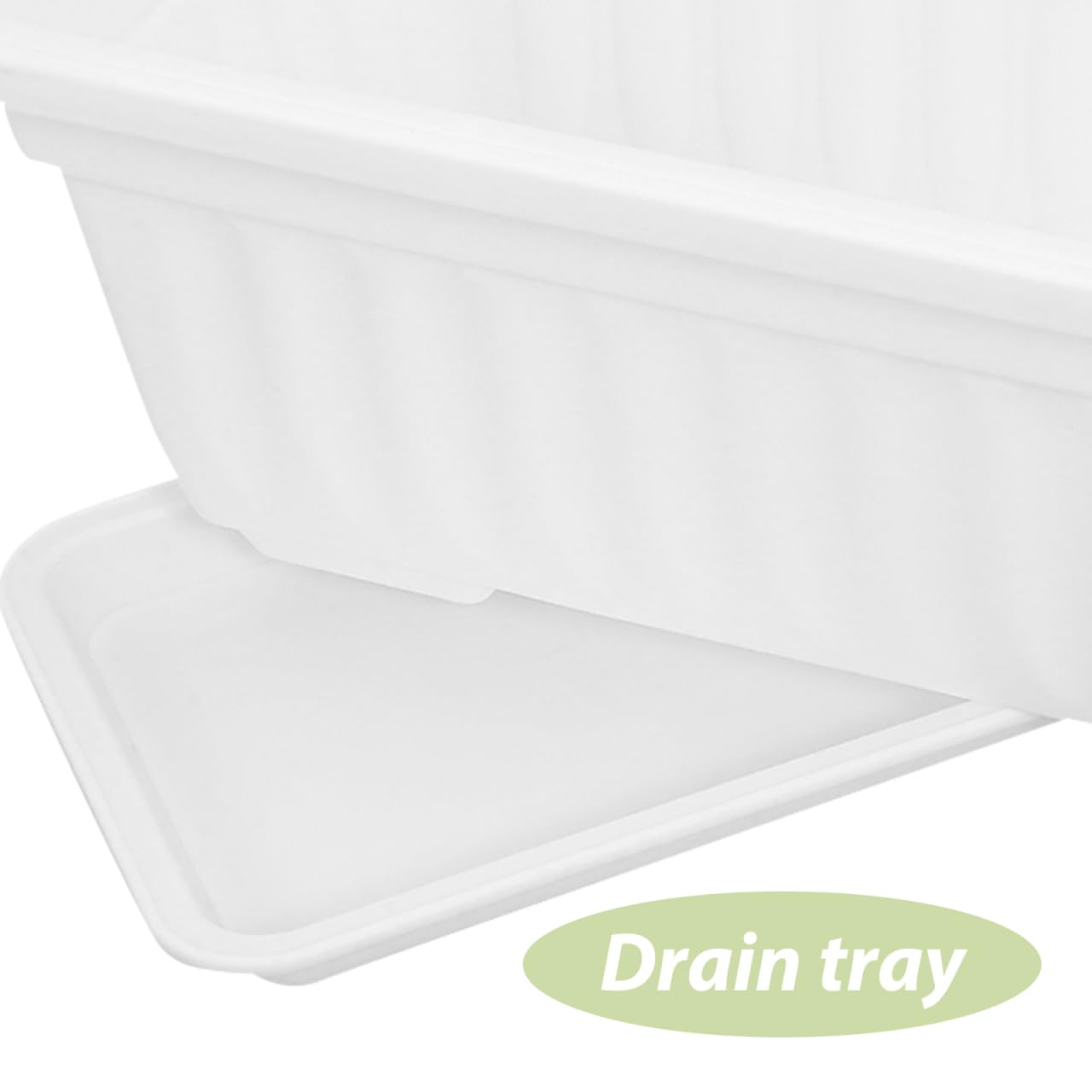 Healvian Rectangular Plastic Planter Pot 2 Pack with Drainage Saucers 5.5X7.4X5.5 Inches Indoor Outdoor Garden Vegetable Succulent Flower Box
