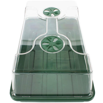 EarlyGrow 70738 Medium Domed Propagator, 15" x 9" x 7", Black/Dark Green