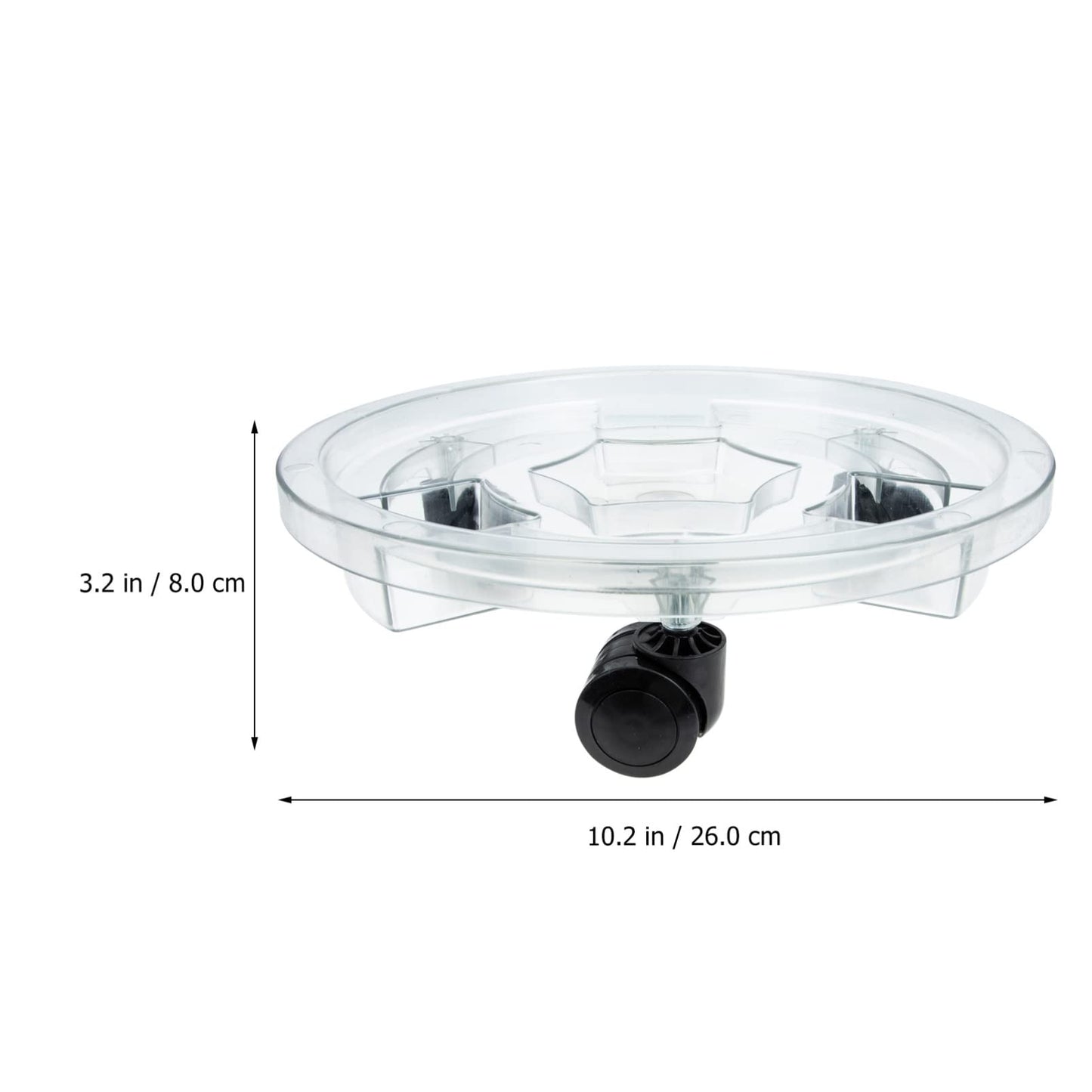 LIFKOME Plant Stand with Wheels Plastic Plant Caddy Round Potted Plant Stand on Wheels Dolly Trolley Saucer Tray Pallet with Universal Wheels for Indoor Outdoor Home Garden Clear