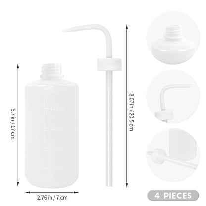 Grosun 4 Packs Tattoo Wash Bottle Water Squirt Squeeze Diffuser Bottles (White, 500ml)