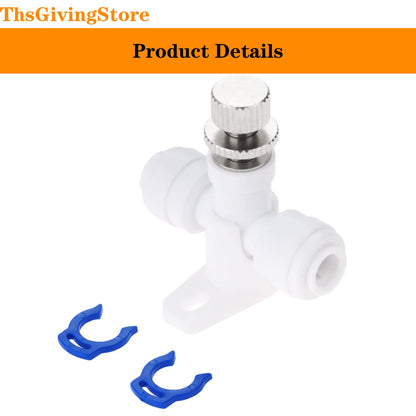 1PCS RO Water Flow Control Valve, Reverse Osmosis 1/4" OD Regulator Waterflow Control Valve Connector Fitting, Water Flow Adjust Valve, Water Speed Controller