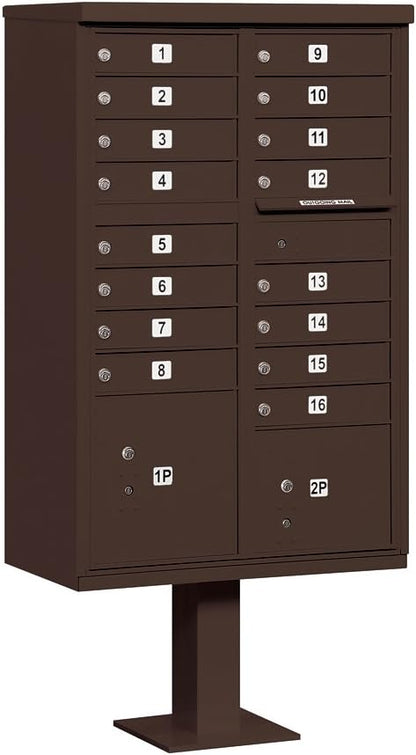 Salsbury Industries 3316SAN-U 16 A Size Doors, United States PostalSalsbury Industries 3316BRZ-U 16 A Size Doors, United States Postal Access Type III Cluster Box Unit, Bronze