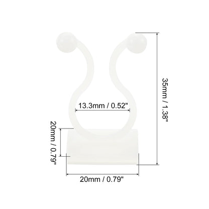 uxcell 100Pcs Plant Climbing Wall Fixture Clips, Plant Fixer Self-Adhesive Hooks Wire Fixing Supporting for Indoor Outdoor Decoration and Cable Wire Fixing (White, 13.3mm/0.52")