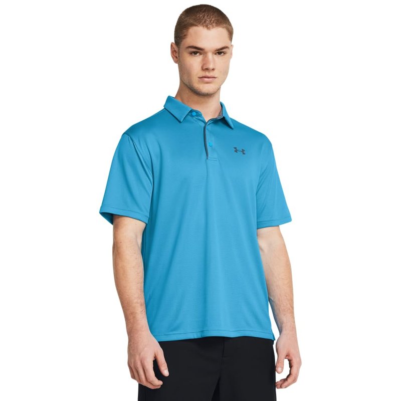 Under Armour Men's Tech Golf Polo, (421) Capri / / Pitch Gray, X-Small