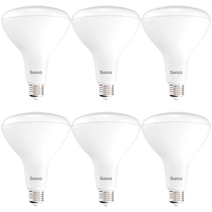 Sunco 6 Pack BR40 LED Light Bulbs, Indoor Flood Lights, Recessed Can Light Bulb, 1400 LM, 17W (100W Equivalent), 2700K Soft White, Dimmable, E26 Base, for Home, Bedroom, Kitchen UL.