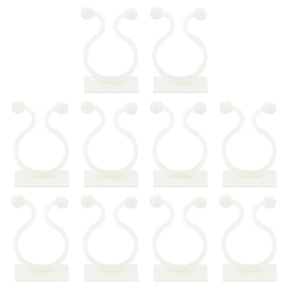 uxcell 100Pcs Plant Climbing Wall Fixture Clips, Plant Fixer Self-Adhesive Hooks Wire Fixing Supporting for Indoor Outdoor Decoration and Cable Wire Fixing (White, 16.2mm/0.64")