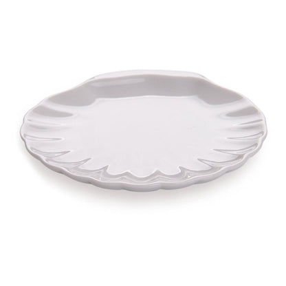 Restaurantware 3.1 x 2.9 Inch Shell Plates 10 Chip-Resistant Mini Tasting Plates - Serve Hors D'oeuvres Desserts or Snacks For Samples or Individual Portions White Porcelain Appetizer Plates