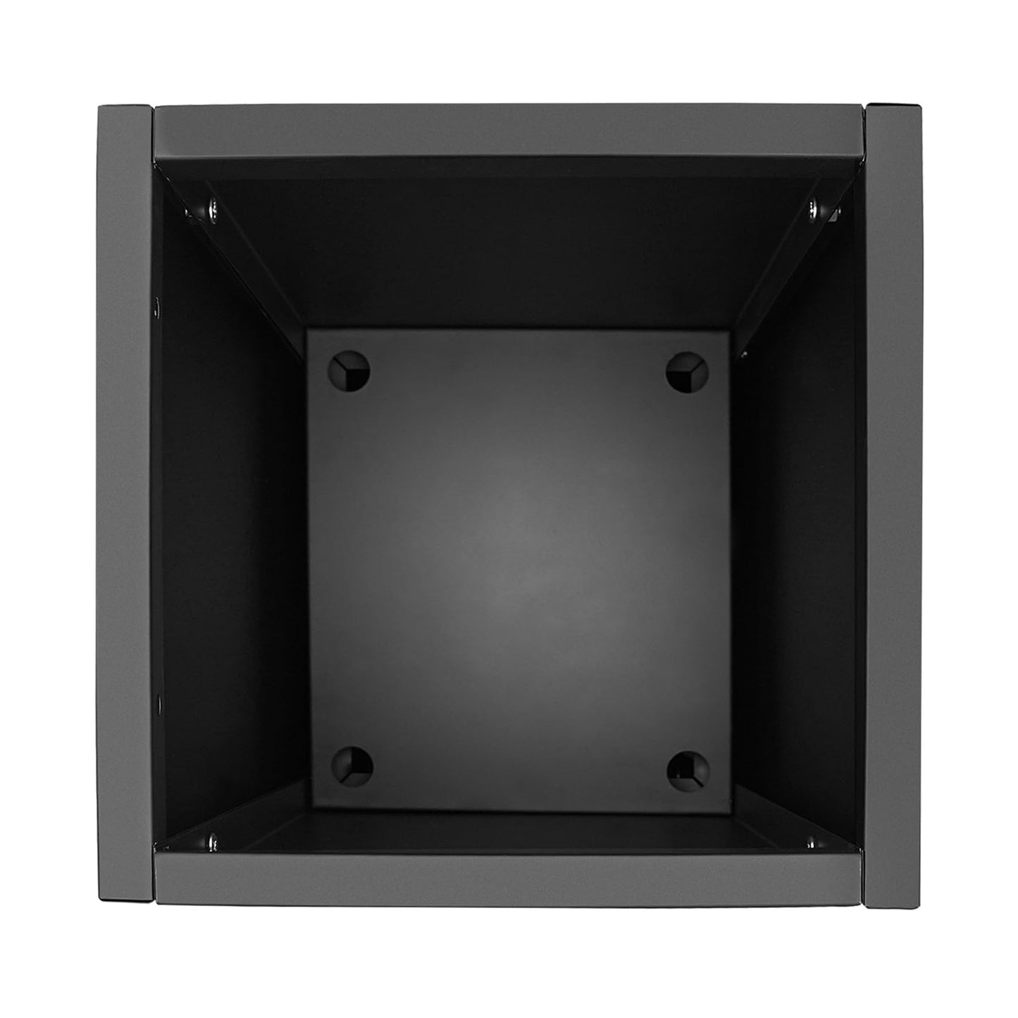 Yellulu Planter Box with Removable Insert Shelf | Rectangular Modern Metal Planter Box|Indoor Outdoor Cube Steel Flower Pot | for Patio, Deck, Yard, Garden (Black, 14" L x14 W x 30" H)