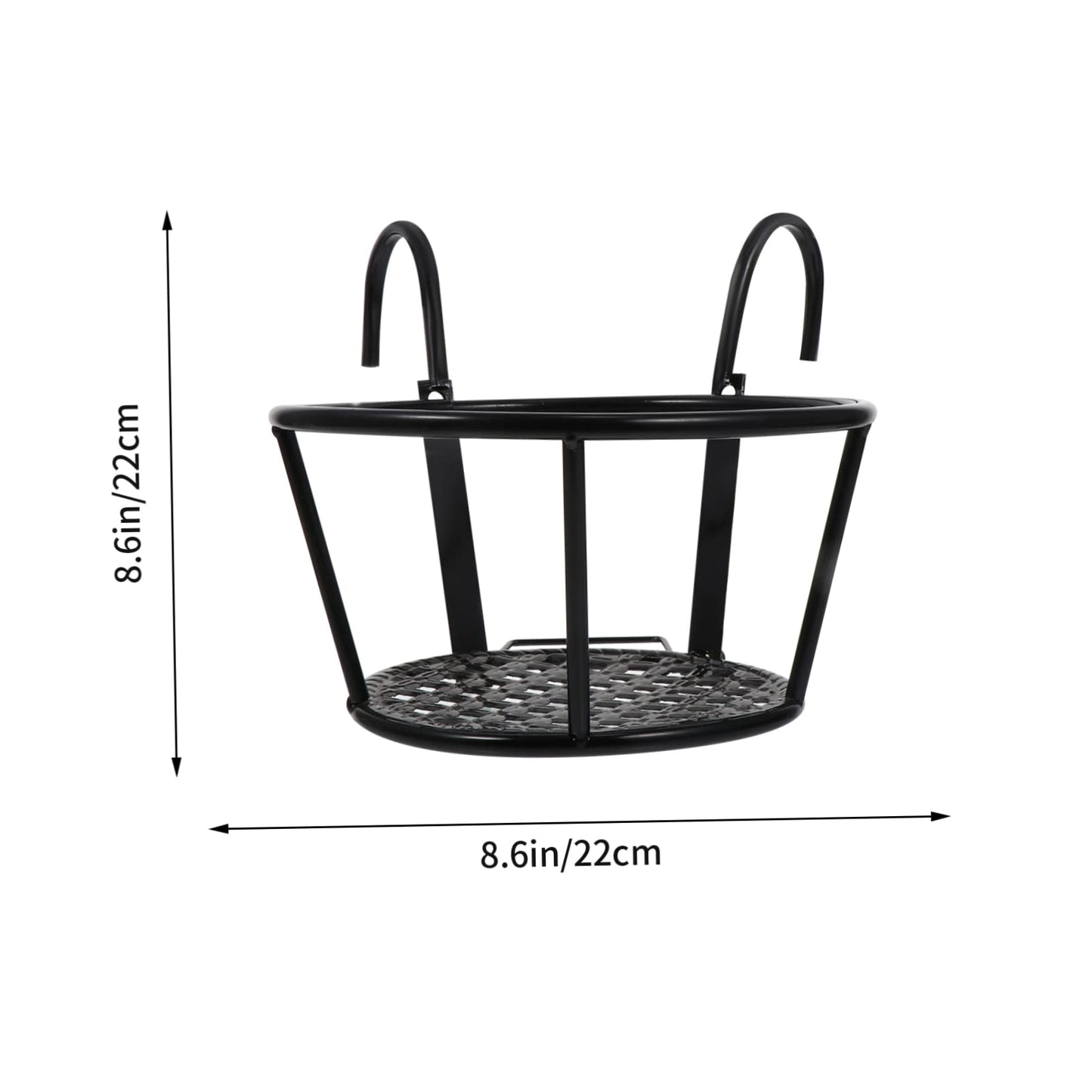Healifty 2pcs Iron Hanging Flower Pot Stand Plant Holder Rack for Balcony Patio Indoor Outdoor Home Decor