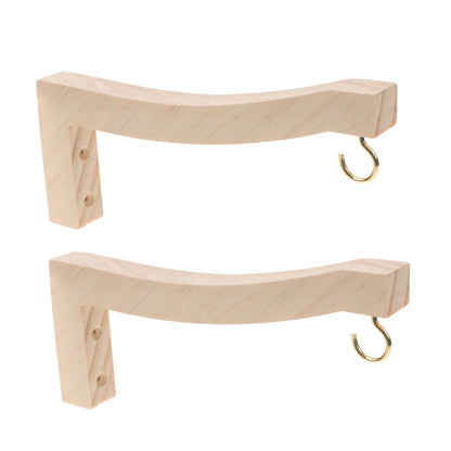 BESPORTBLE 2pcs Hanging Plant Hooks Wooden Plant Hanger for Indoor and Outdoor Decor Easy Install Wall-Mounted Bracket for Lanterns String Lights and Wind Chimes