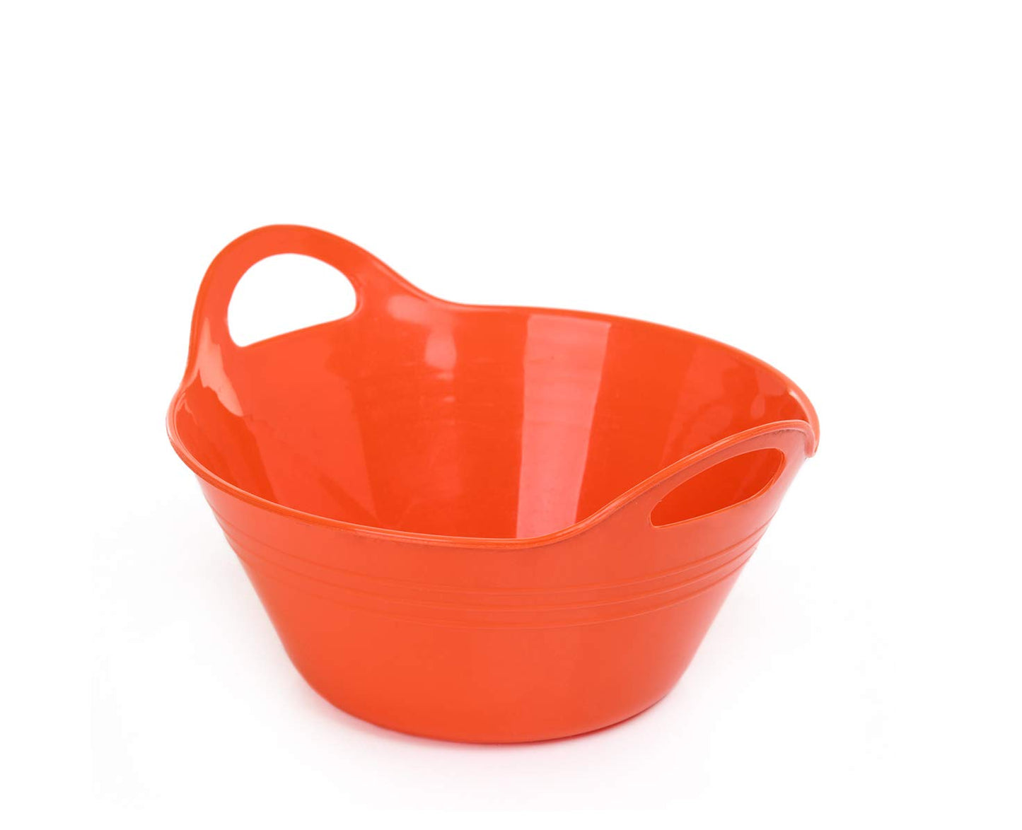 Mintra Home Plastic Bowls with Handles (1.8L Medium 2pk, Orange)