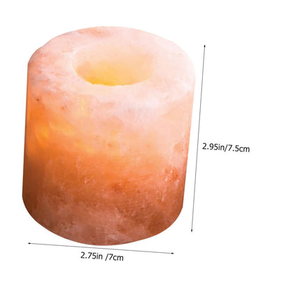 Ciieeo 2pcs Himalayan Crystal Salt Candle Holder Elegant Desktop Ornament for Home Decoration Meditation and Dining Table Decor for Farmhouse and Modern Living Spaces
