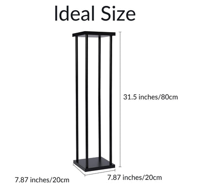 simprefine 2 Pcs 32 Inches Matte Black Wedding Column Decorative Flower Stand Tabletop Centerpiece for Engagement Bridal Shower Event Party Decoration