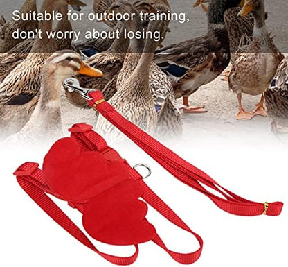 Duck Harness, Adjustable Chicken Walking Harness Breathable Pet Vest for Duck Chicken Hen Training Walking Basic Leashes [Red S]