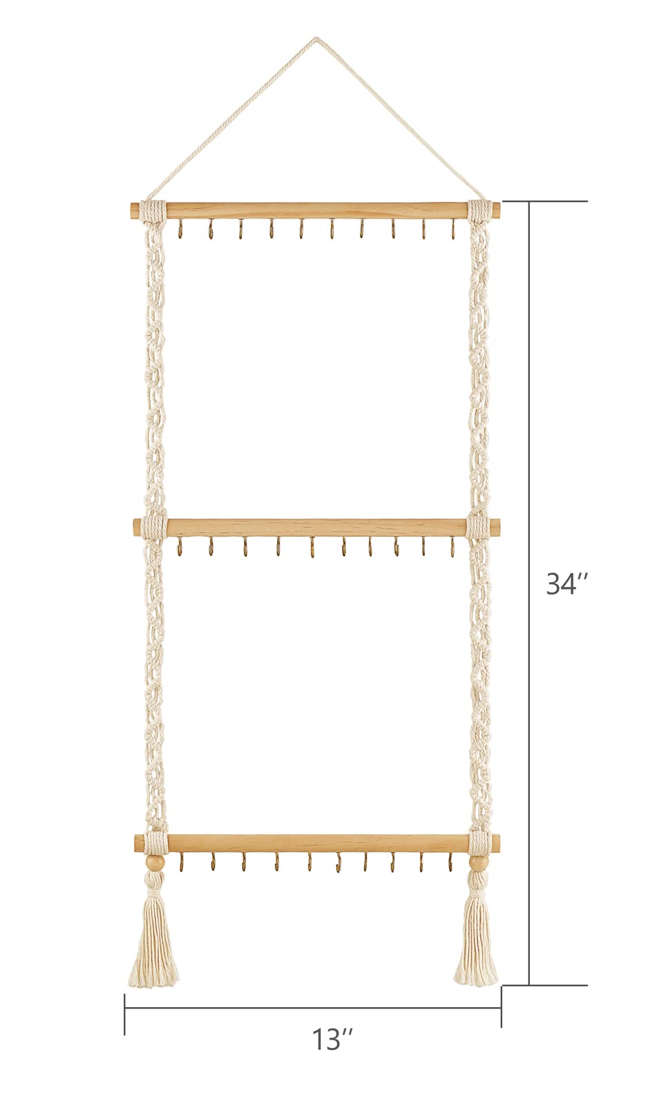 Dahey Necklace Holder jewelry Holder Organizer Over Door Necklace Rack with 30 Hooks Wall Mounted Macrame Wall Hanging Small Woven Tapestry Wall Art Decor Boho Home Decor Nursery, Party Decorations