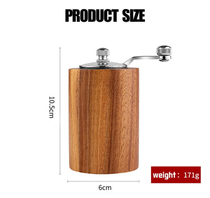 Acacia Wood Salt and Pepper Grinder Mills Sets,Wooden Shakers with Adjustable Ceramic Core,Classic Manual Salt Grinder Refillable Pepper Mill Set with a Gear Crank System for kitchen Spice